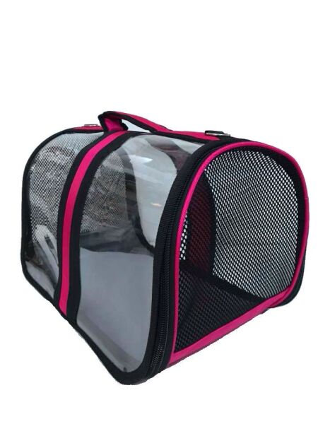 Bacco Milano Kedi Köpek Şeffaf Taşıma Çantası Pembe