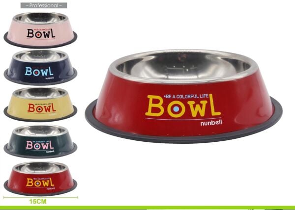 Nunbell Çelik Mama Kabı Renkli 15cm