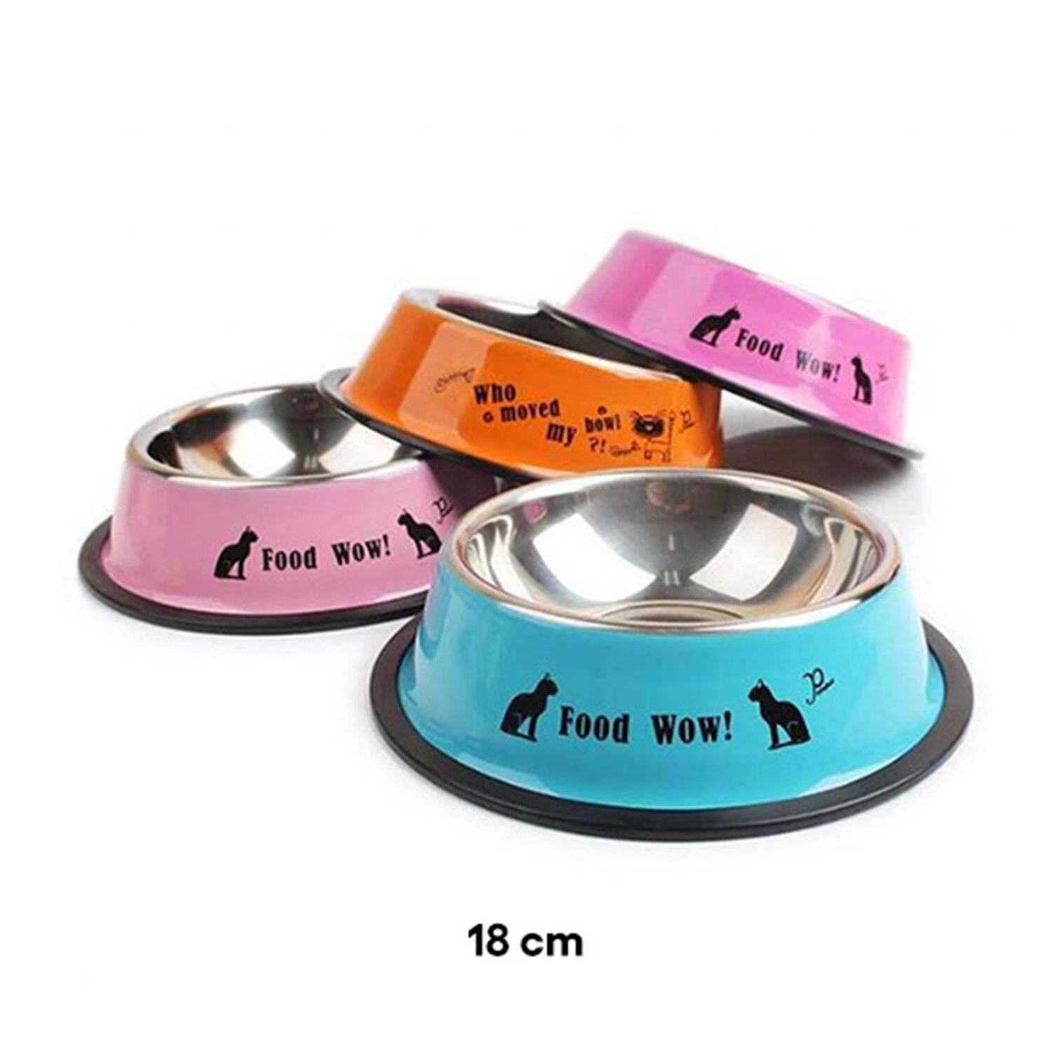 Nunbell Çelık Mama Kabı Renklı 18cm