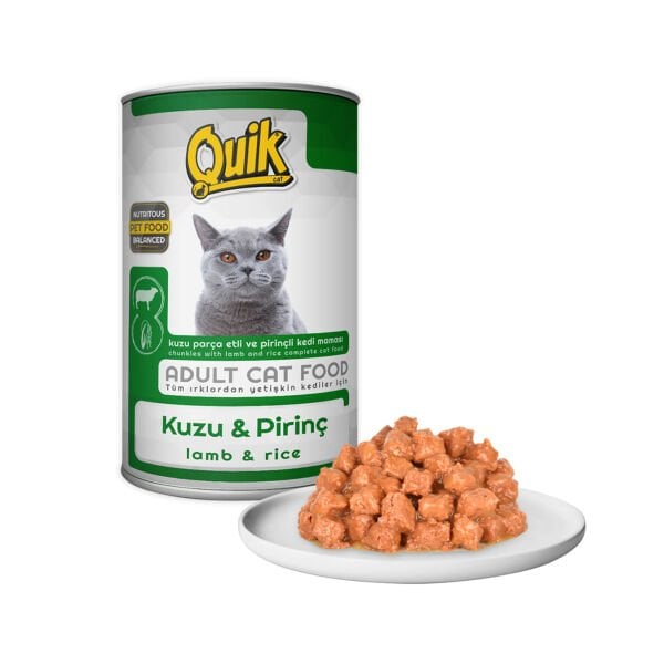 Quik Kuzu Etli-Pirinç kedi Konservesi 415 gr