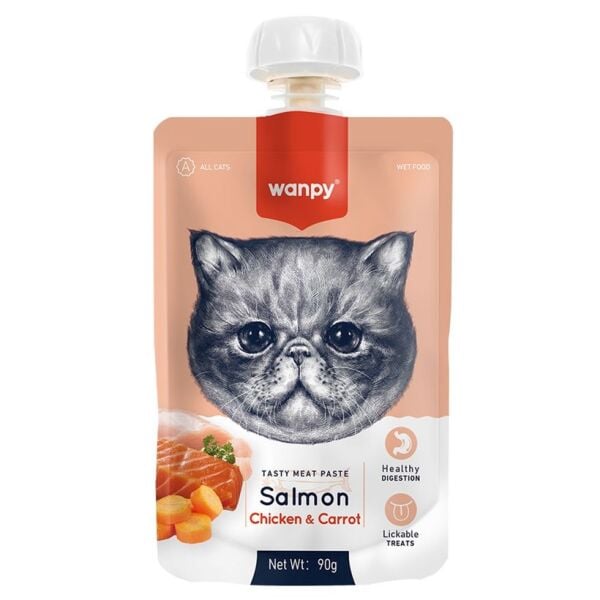 Wanpy Taze Somonlu Tavuklu 10'lu Kedi Et Ezmesi 90 gr