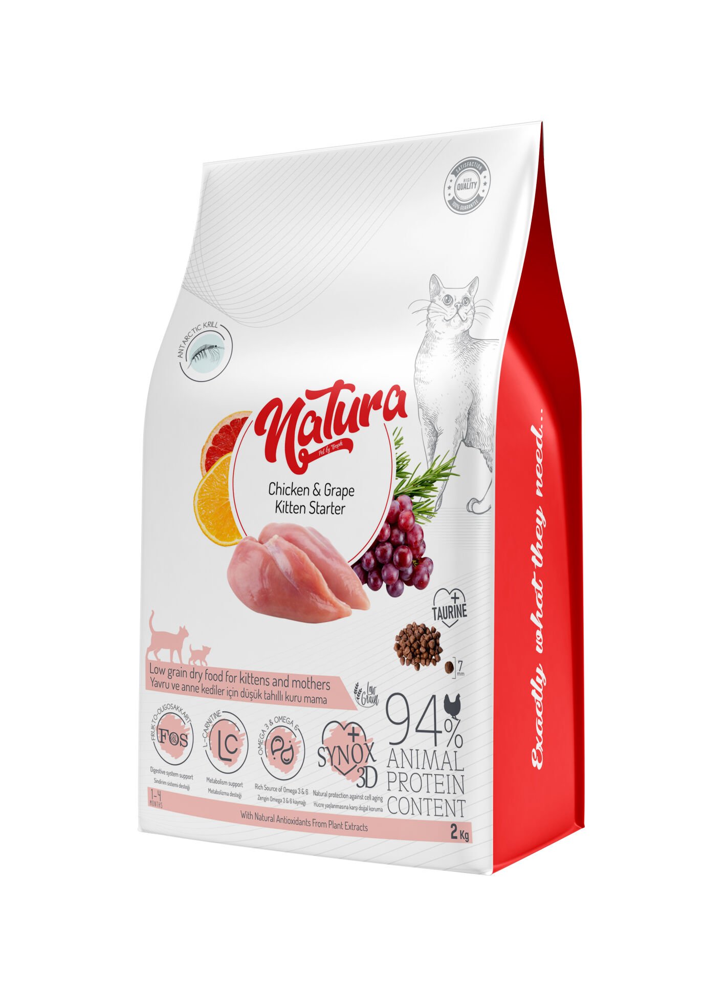 Natura LowGrain Kitten Starter Food with Chicken & Grape 2kg