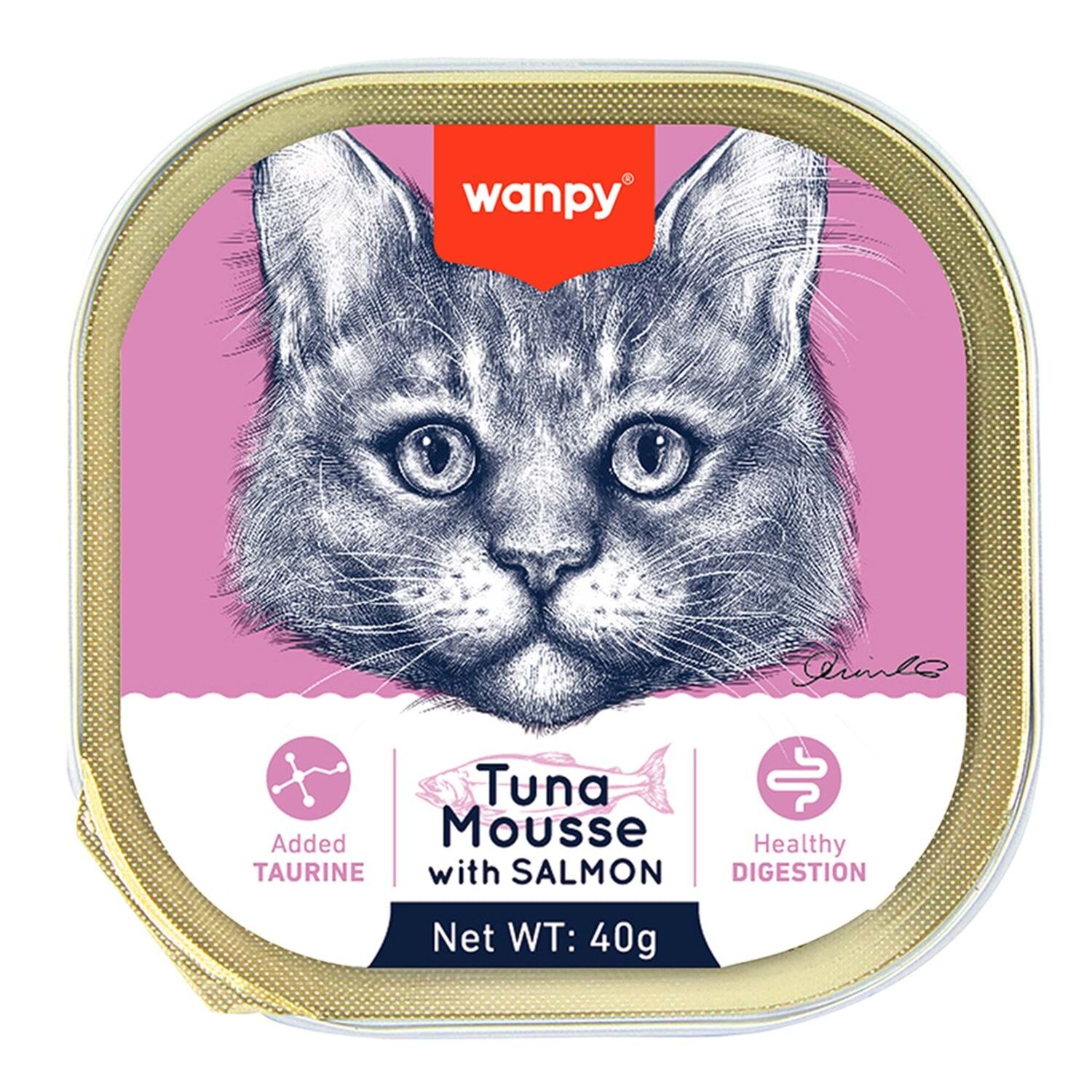 Wanpy Kedi 40g Ton Balıklı & Somonlu Alutray Yaş Maması