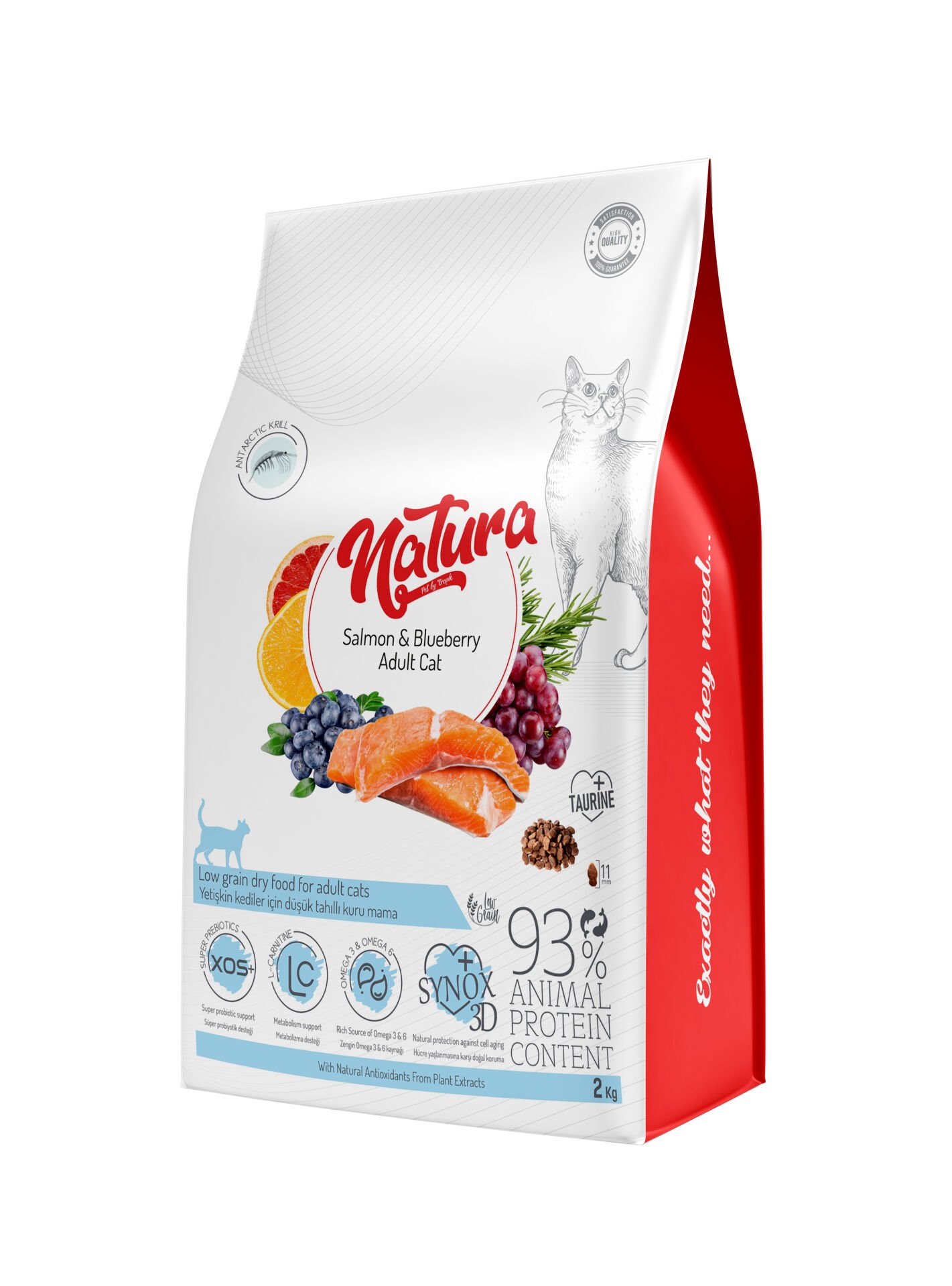 Natura LowGrain Adult Cat Food with Salmon & Blueberry 2,25kg