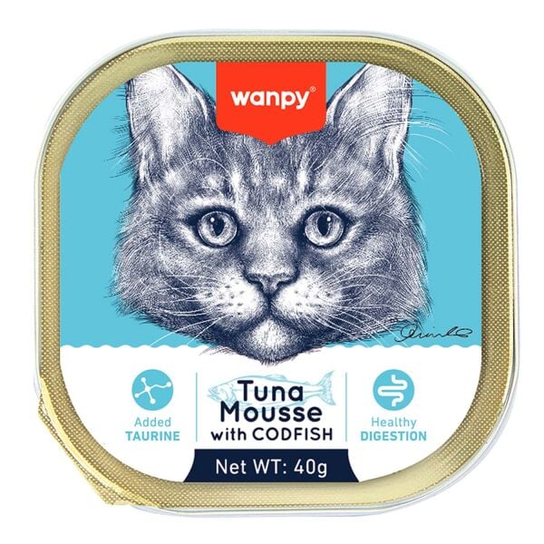 Wanpy Kedi 40g Ton & Morina Balıklı Alutray Yaş Maması