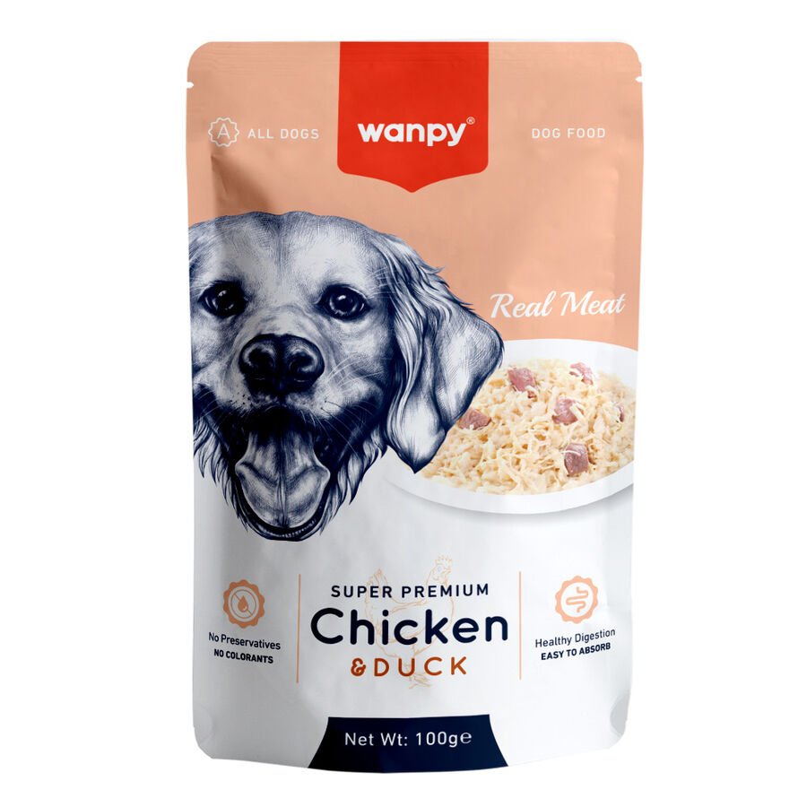 Wanpy Pouch Tavuk&Ördek Yetişkin Köpek Maması 100 G