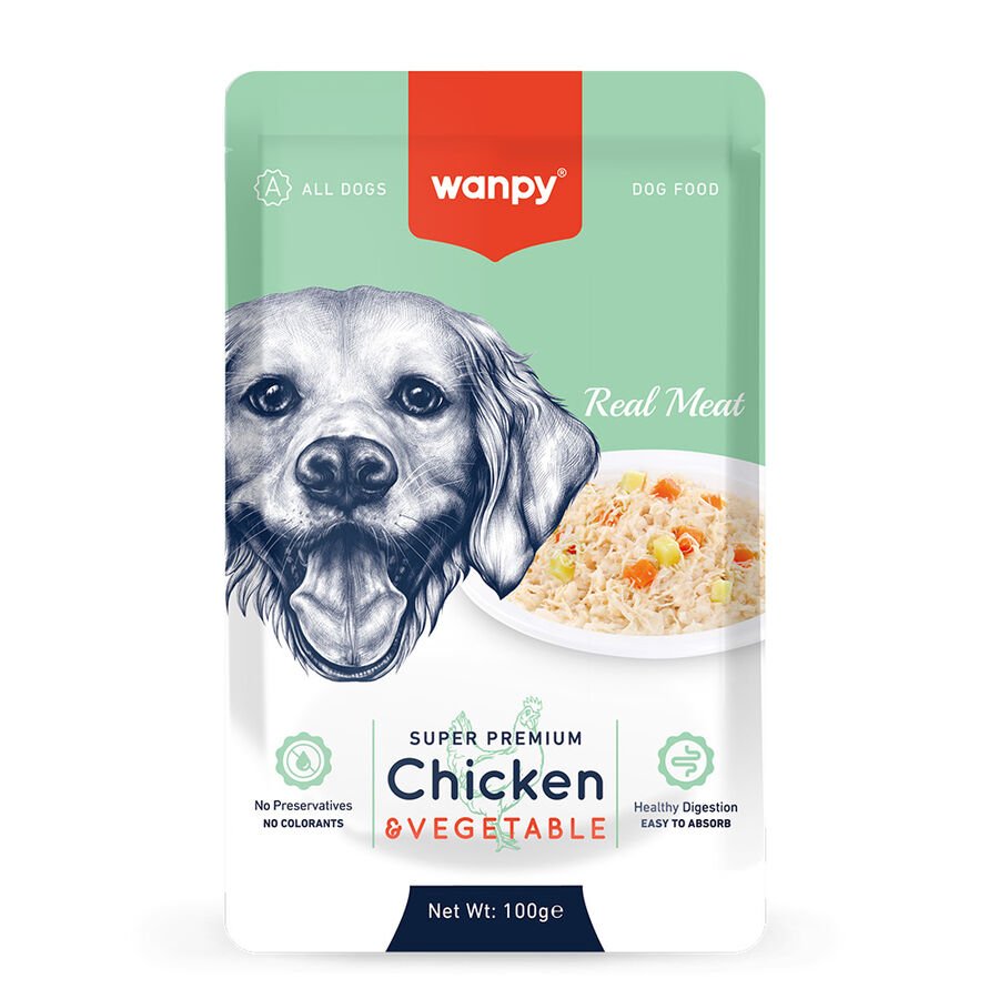 Wanpy Pouch Tavuk&Sebze Yetişkin Köpek Maması 100 G