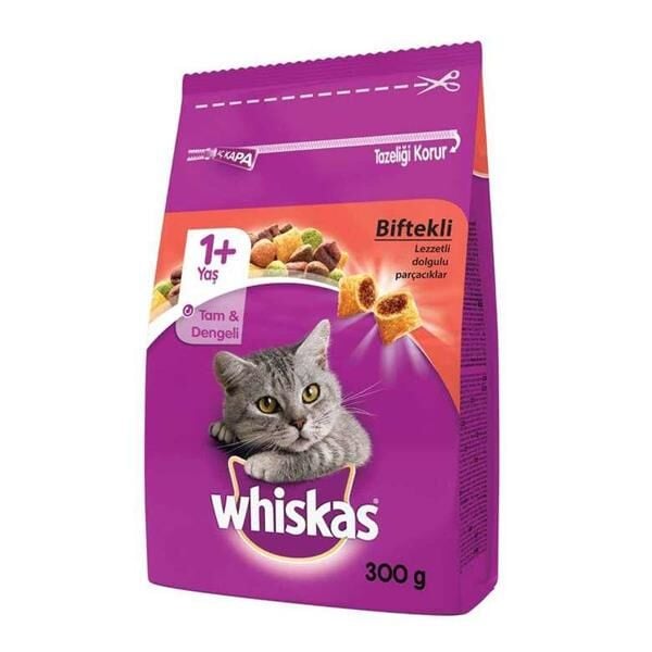 Whiskas Biftekli ve Havuçlu Yetişkin Kedi Maması 300 Gr