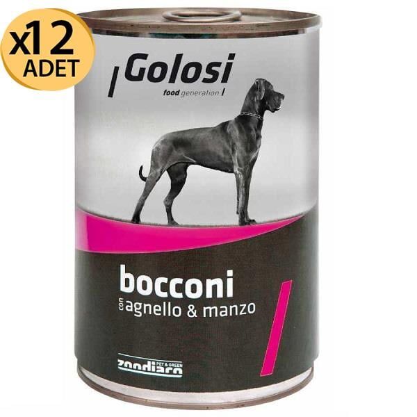 Golosi Kuzu & Sığır Etli Köpek Konservesi 400 Gr X 12 Adet