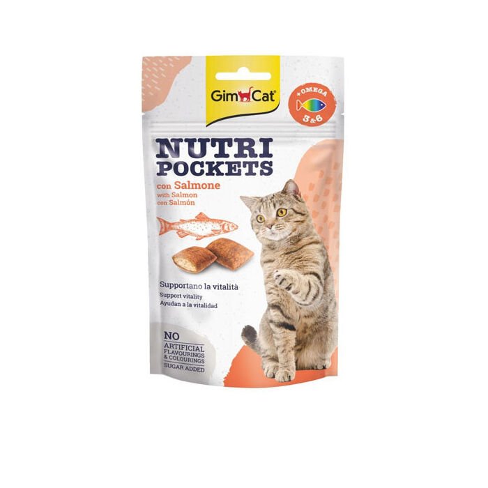 Gimcat Nutripockets Kedi Ödülü Kedi Somon Balıklı&Omega3&6 60Gr