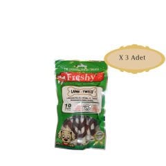 Freshy Kuzu Etli Burgu Çubuk Köpek Ödülü X 3 Adet