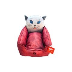 Natura Kedi Kafalı Yatak 40*50 Cm Bordo