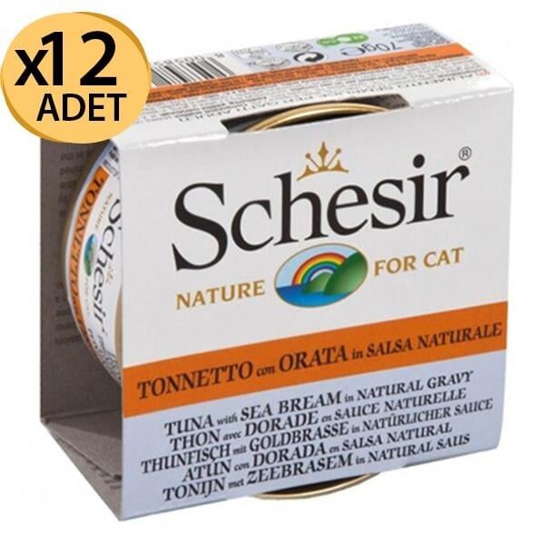 Schesir Ton ve Levrekli Kedi Konserve 70gr 12 Adet
