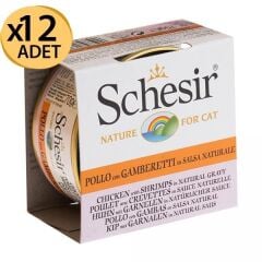 Schesir Tavuk ve Karidesli Kedi Konserve 70Gr X 12 Adet