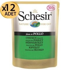 Schesir Kıyılmış Tavuk Etli Kedi Pouch 100Gr X 12 Adet