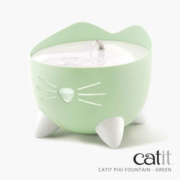 Catit Pixi Fountain Led Seviye Göstergeli Otomatik Kedi Su Sebili Yeşil 2Lt