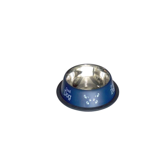 Tommy Pati Desenli Renkli  Kedi Köpek Çelik Mama Kabı Mavi 24 oz/0,7 lt