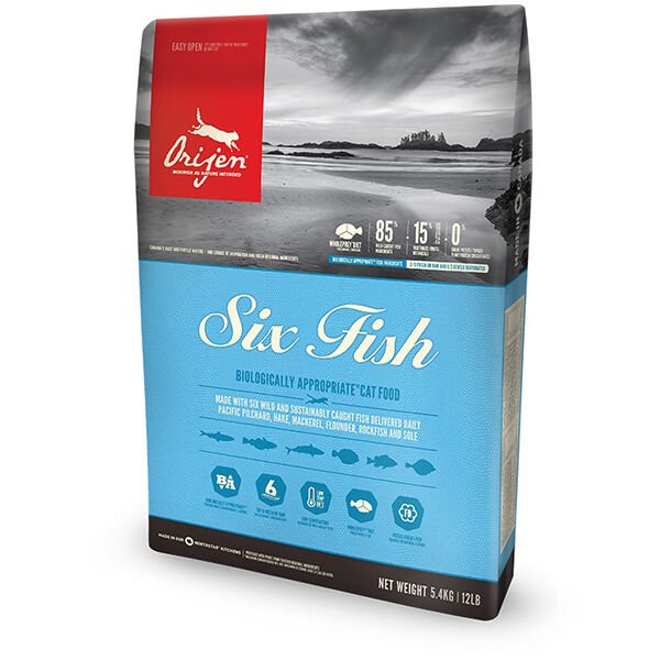Orijen 6 Fish 6 Balıklı Tahılsız Tüm Yaşam Evreleri için Kedi Maması 5.4Kg