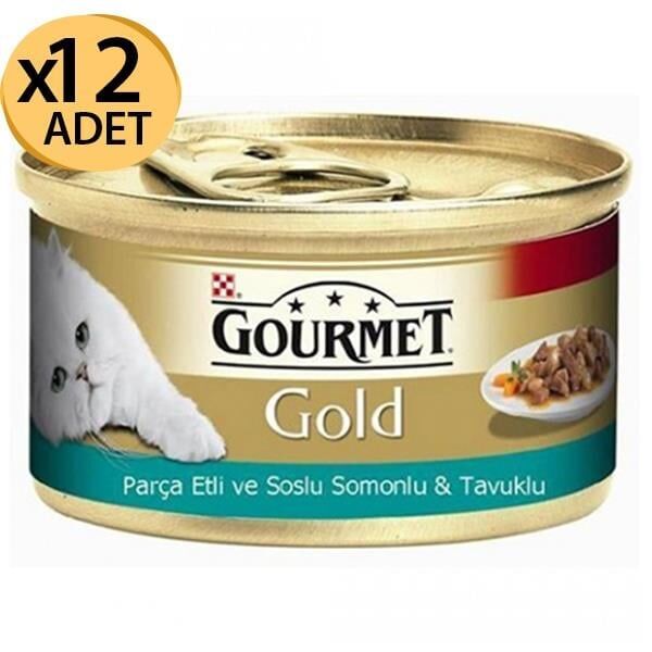 Gourmet Gold Somonlu Tavuklu Konserve 85g X 12 Adet