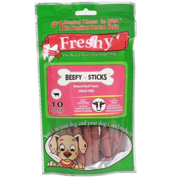 Freshy Beefy Sticks Gerçek Sığır Etli Köpek Ödül 10 Lu