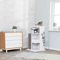 Trixie Kedi Tırmalama Oyun Evi 101 Cm Beyaz/Gri