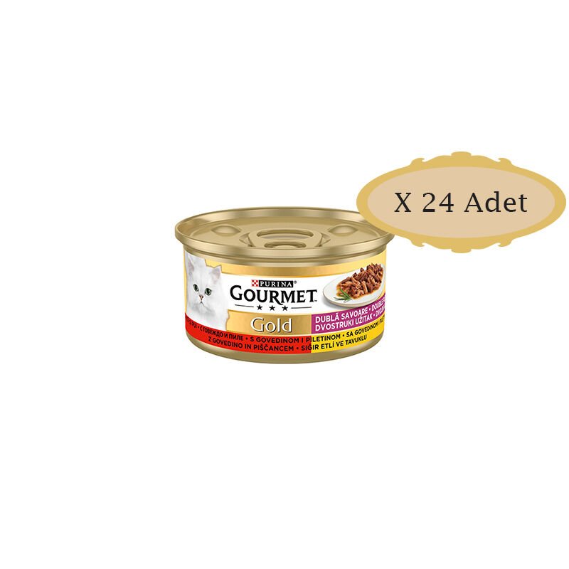 Gourmet Gold Sığır Etli Tavuklu Kedi Konservesi 85Gr X 24 Adet