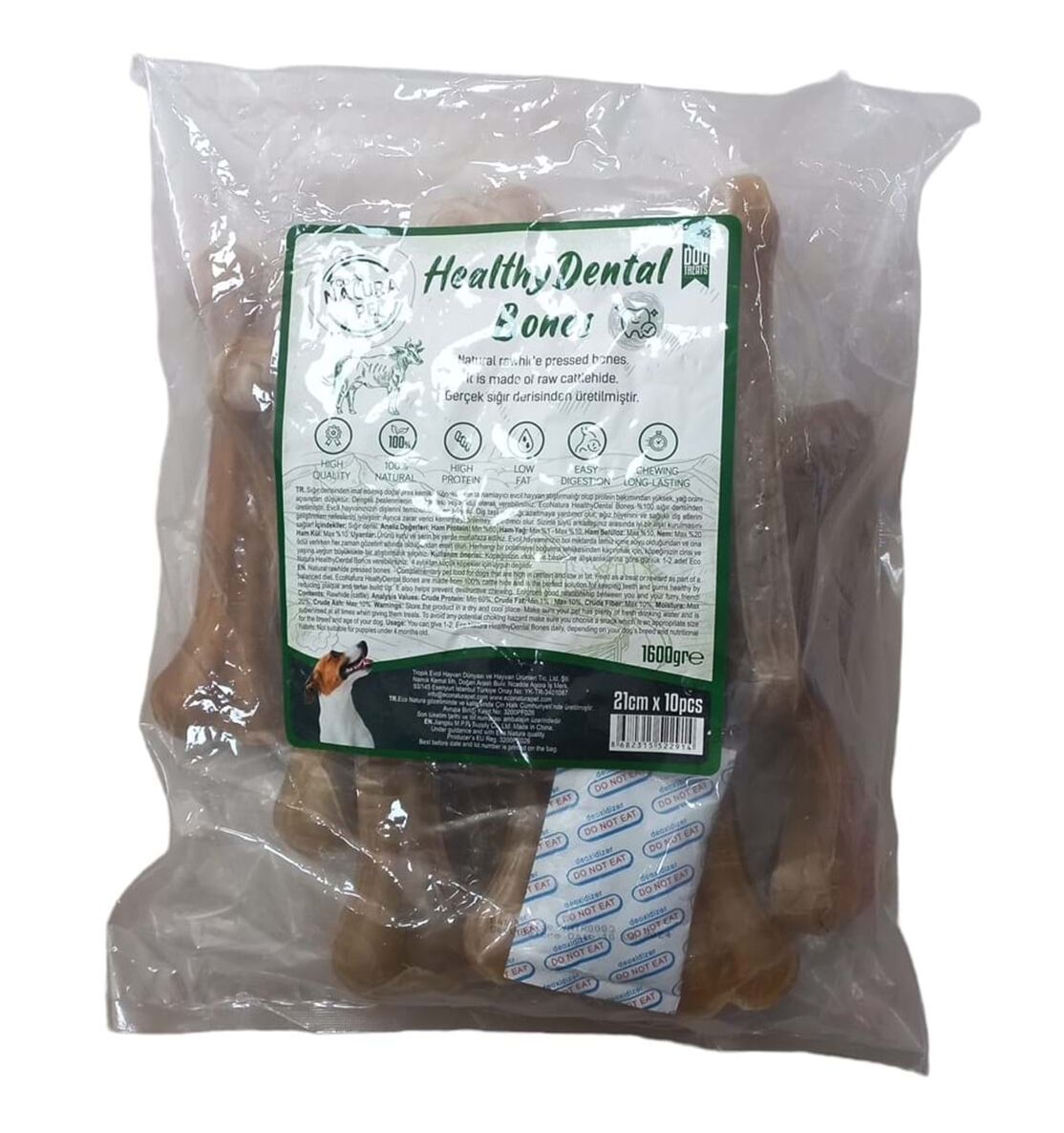 Eco Natura Pet Healty Dental Bones Natural Pres Kemik 15cm 20li 1600Gr