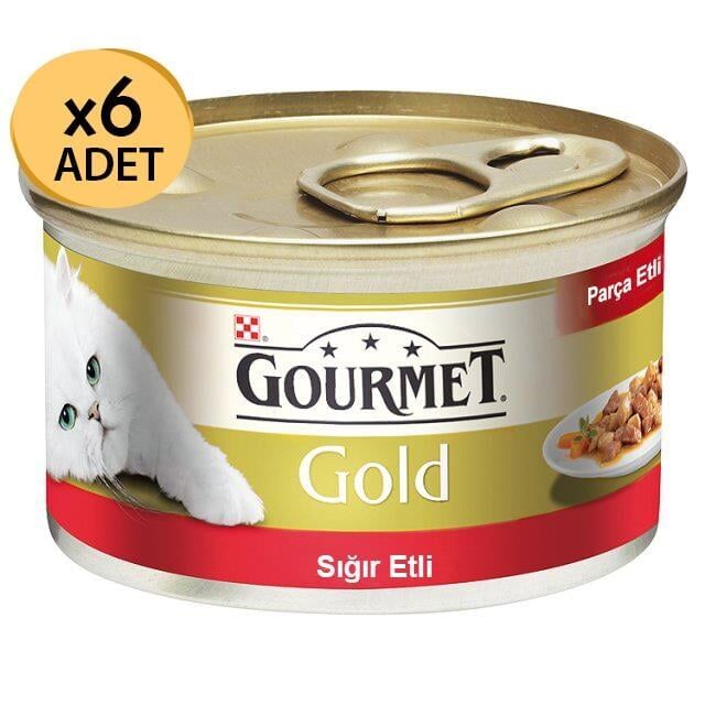 Gourmet Gold Sığır Etli Kedi Konservesi 80g 6 Adet