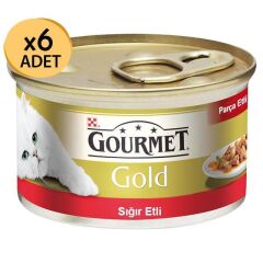 Gourmet Gold Sığır Etli Kedi Konservesi 80g 6 Adet